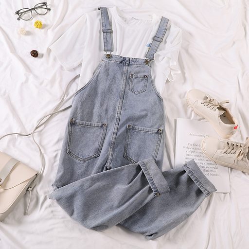Womens Denim Overalls Loose Fit Harem Style Slimming Design Casual Spring and Autumn Wear Wholesale Available