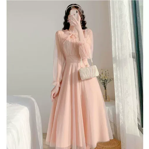 Summer Womens Dress French Style Tulle Maxi Dress Soft and Romantic Available in Red Wholesale Sizes S to XXL
