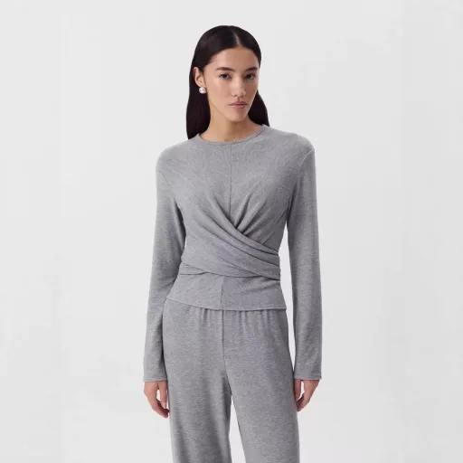Womens Soft Modal Two Piece Set Casual Tie Waist Top and Cuffed Pants Spring and Autumn Fashion Wholesale Availa