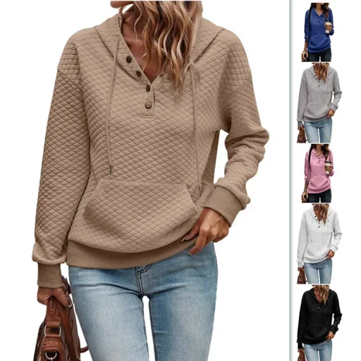 Long Sleeve Cardigan Jacket Button Decoration Solid Color Casual Wear custom packaging Long Sleeve Cardigan Jacket Button Decoration Solid Color Casual Wear custom packaging