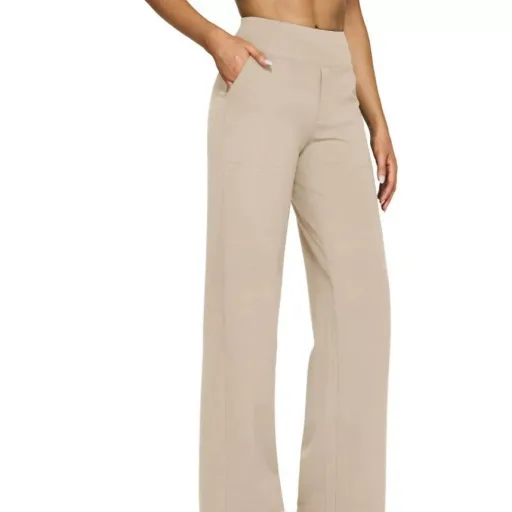 High Waisted Loose Fit Straight Leg Pants Solid Color Pocket Design Casual Style Autumn Collection Wholesale High Waisted Loose Fit Straight Leg Pants Solid Color Pocket Design Casual Style Autumn Collection Wholesale