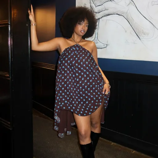 Backless Polka Dot Bodycon Dress For Women Summer Fashion Available In Brown Wholesale Sizes S To L