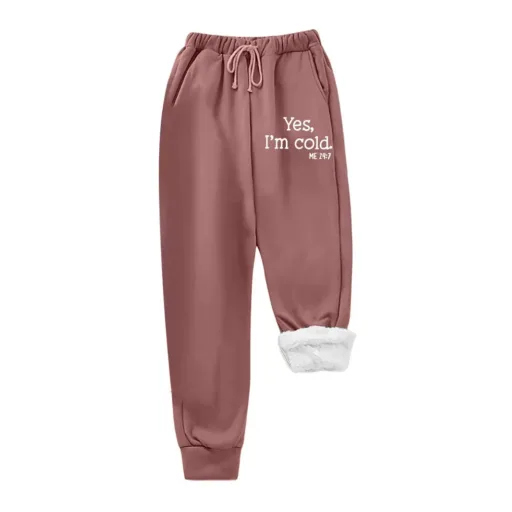 Womens Fleece Lined Jogger Pants Printed Letter Design Pocket Comfortable Fit Fall Winter Casual Wear Wholesale Womens Fleece Lined Jogger Pants Printed Letter Design Pocket Comfortable Fit Fall Winter Casual Wear Wholesale