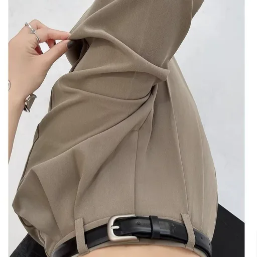 High Waisted Wide Leg Trousers Loose Fit Elegant Draping Versatile Style Perfect for Casual or Formal Occasions High Waisted Wide Leg Trousers Loose Fit Elegant Draping Versatile Style Perfect for Casual or Formal Occasions