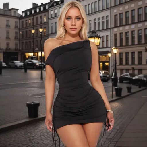 One Shoulder Ruched Bodycon Mini Dress Drawstring Design Slim Fit Chic Style Perfect For Parties
