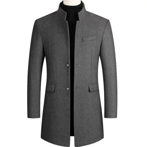 Mens Wool Blend Overcoat Mid Length Warm Coat Casual Winter Outerwear Available in Multiple Colors and Sizes Mens Wool Blend Overcoat Mid Length Warm Coat Casual Winter Outerwear Available in Multiple Colors and Sizes