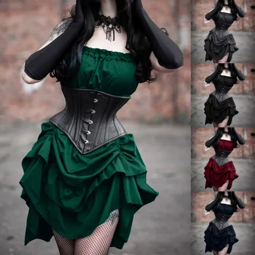 Womens Strapless Lace Trim A Line Dress in Solid Colors for Festivals and Events Available in Black and Red Wholesale