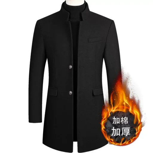 Mens Wool Blend Overcoat Mid Length Warmth Casual Winter Outerwear Available in Multiple Colors and Sizes Mens Wool Blend Overcoat Mid Length Warmth Casual Winter Outerwear Available in Multiple Colors and Sizes