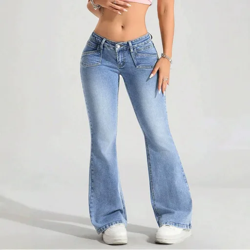 High Stretch Low Rise Womens Casual Denim Jeans Versatile Fit Comfortable Fabric Trendy Design R
