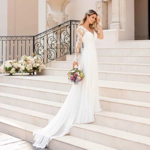 Elegant Mermaid Wedding Dress Deep V Neck Backless Sexy Design Perfect for Weddings and Evening