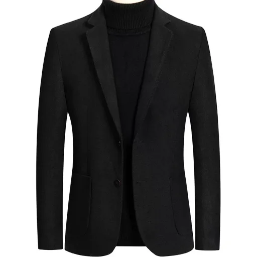 Mens Wool Blend Overcoat Black Casual Style Available in Multiple Sizes Wholesale Supply customizable Mens Wool Blend Overcoat Black Casual Style Available in Multiple Sizes Wholesale Supply customizable