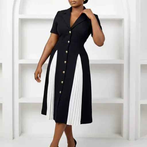 Womens Dress Elegant Blazer Style Color Block Design Available in Multiple Sizes Wholesale Ready to Ship