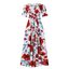 White background with red flowers