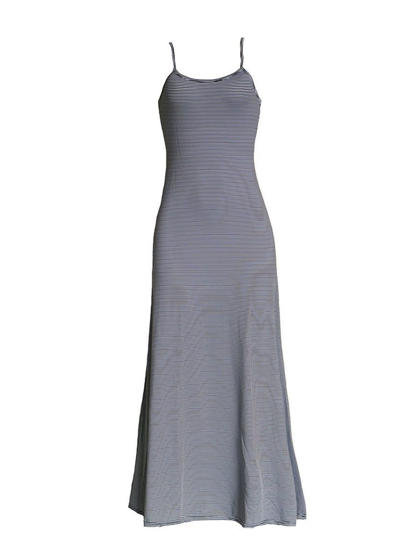 Striped Backless Maxi Dress with Bow Tie Slim Fit Spaghetti Straps Elegant Evening Gown Perfect