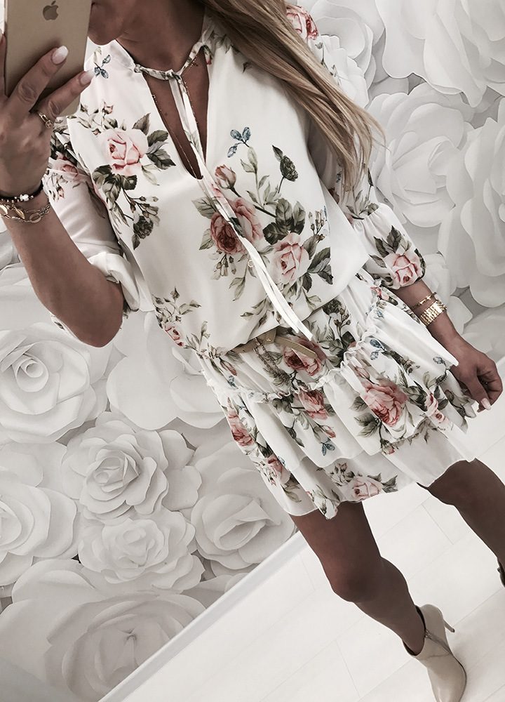 V Neck Ruffle Hem Dress Elegant Sexy European Style Perfect for Spring Occasions Wholesale Avail