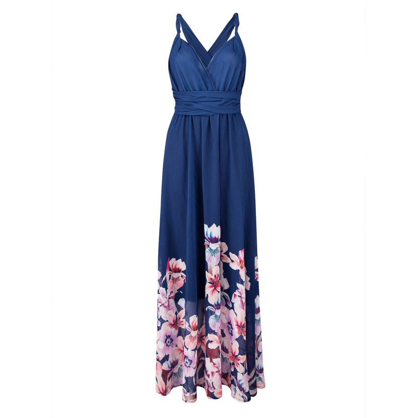 Floral Chiffon Dress Versatile Style Elegant Design Comfortable Fit Perfect for Parties or Casua