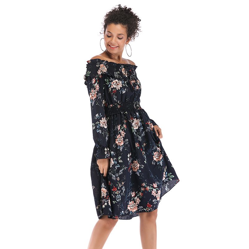 Floral Print Wrap Dress Elegant Design Comfortable Fit Spring Fashion Wholesale Womens Apparel R