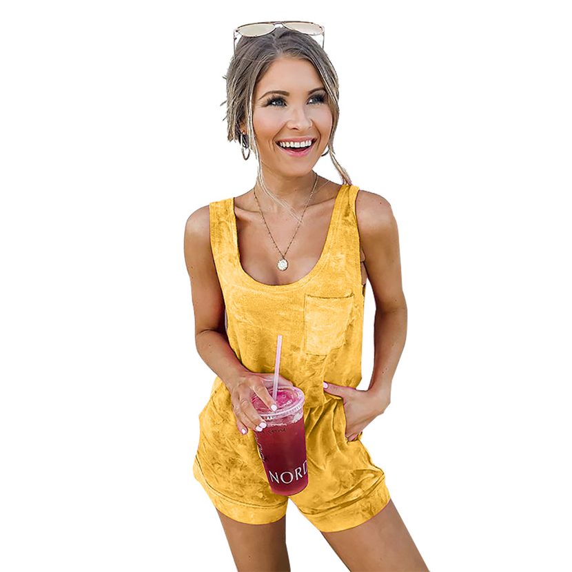 Womens Casual Solid Color Slim Fit Jumpsuit Comfortable Fabric Stylish Design Versatile for Summ