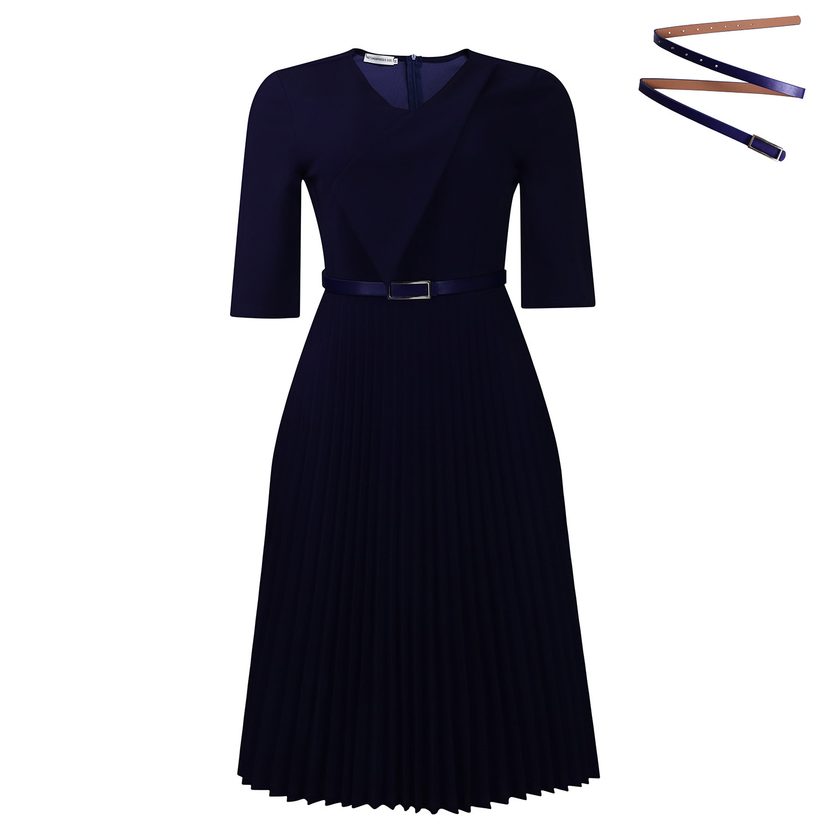 V Neck Pleated Dress Solid Color Fashionable Elegant Perfect for African Occasions Wholesale Ava