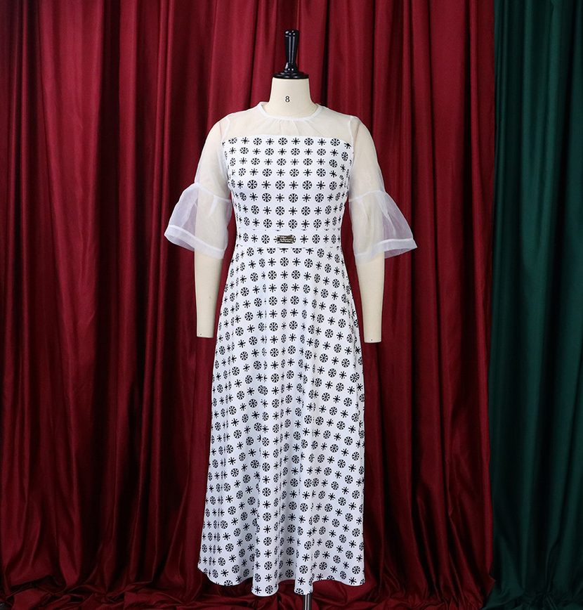 Sheer Mesh Panel Dress Fashionable Sexy Elegant Perfect for Office and Casual Occasions Availabl