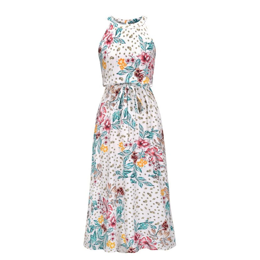 Floral Print Sleeveless Dress Fashionable Sexy Spring Summer Style Wholesale Availability custom