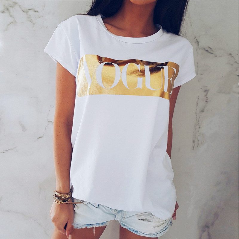 Womens Printed T Shirt Short Sleeve Round Neck Casual Style Summer Wear bulk order