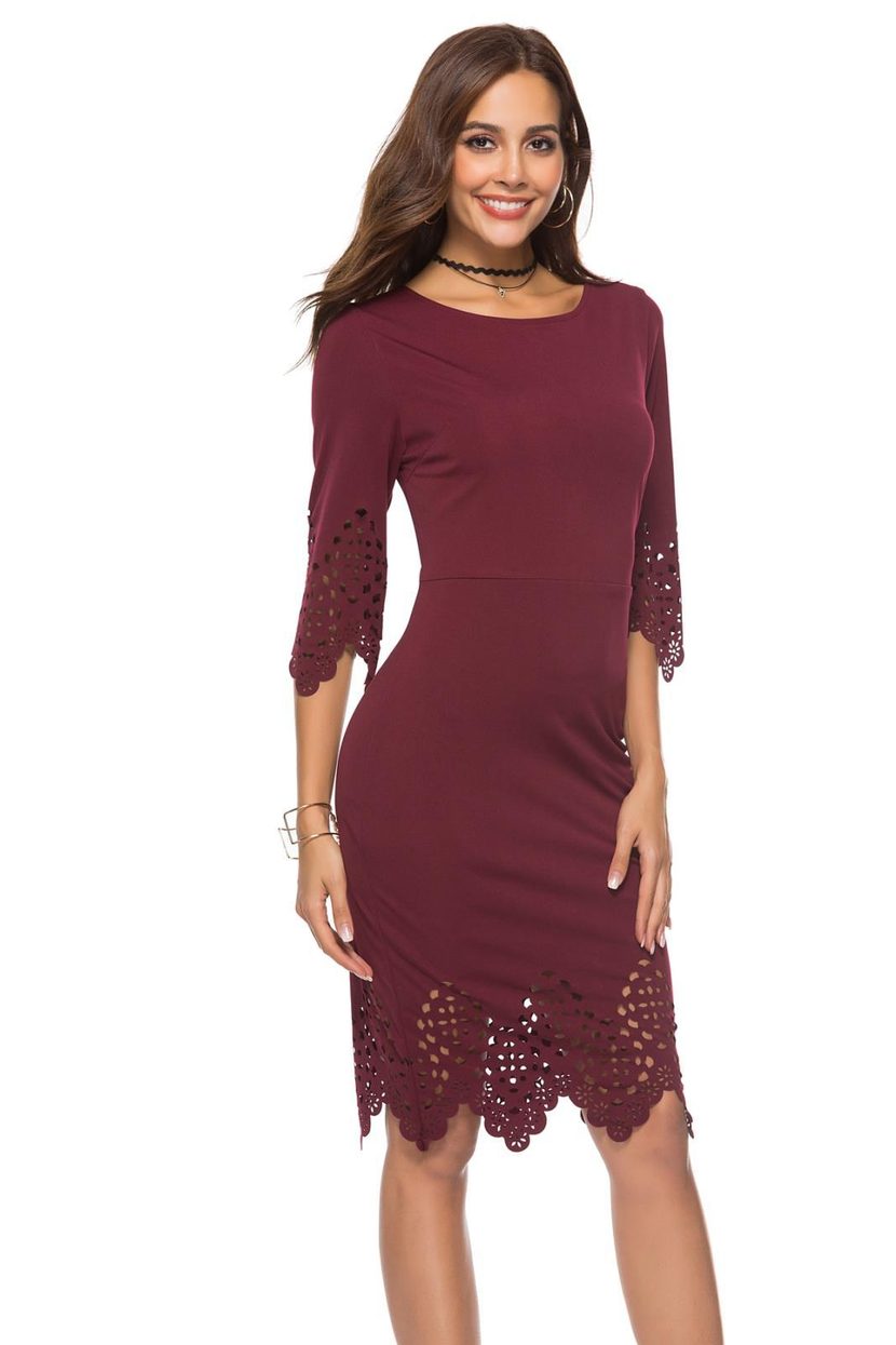 Silk Pencil Dress for Women Round Neckline Elegant Summer Style with Low MOQ