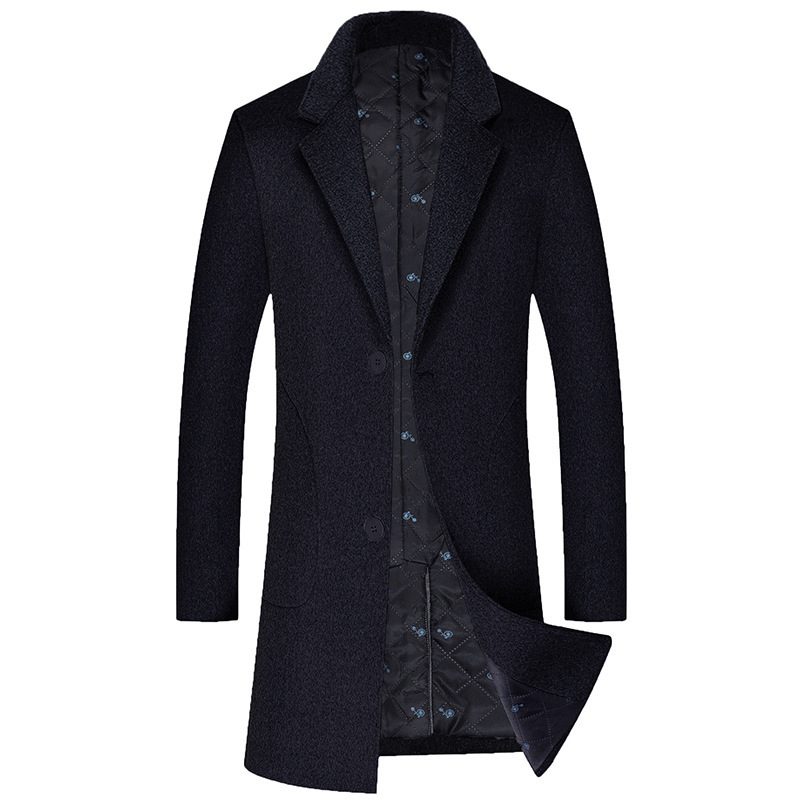 Mens Overcoat Mid Length Wool Blend Trench Coat Business Casual Style Available in Multiple Sizes Wholesale