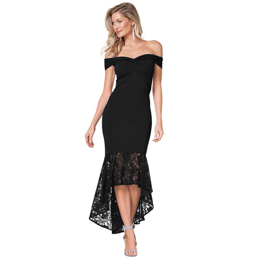 Mermaid Evening Dress Strapless Off Shoulder Mid Length Elegant Design Perfect for Cocktail Part