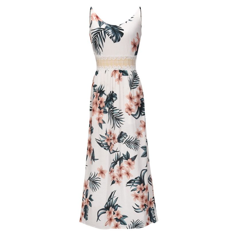 Womens Floral Maxi Dress Sexy Spaghetti Strap Summer Casual Wear private label factory direct