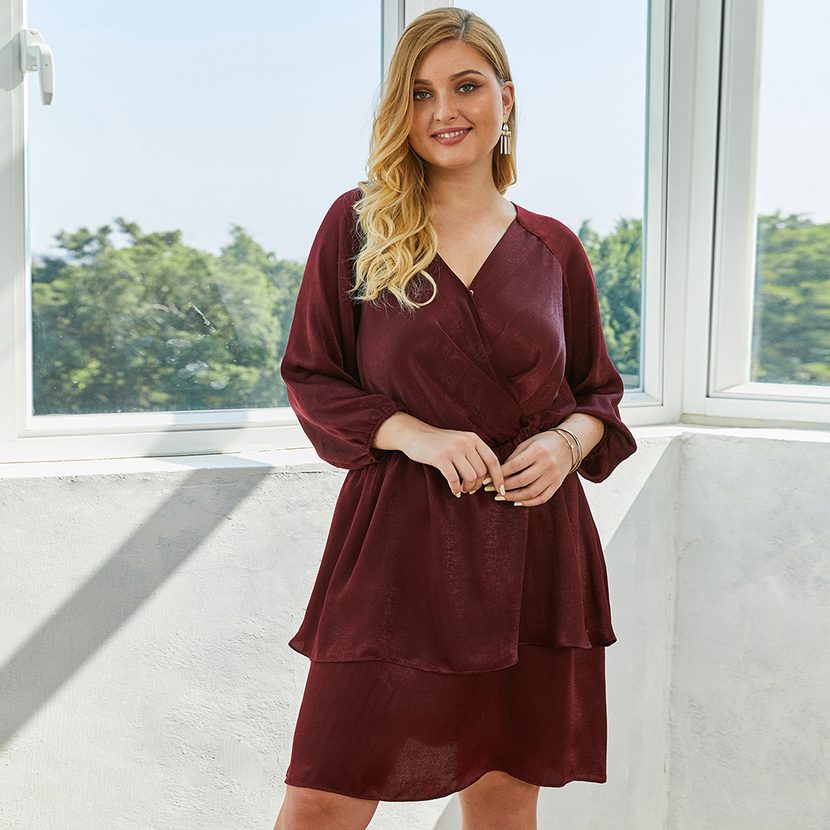 Plus Size Womens Dress Three Quarter Sleeve Spring Summer Collection