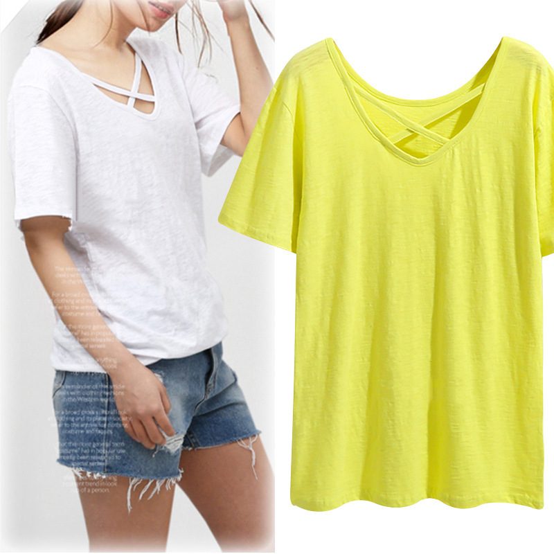 Plus Size Womens V Neck Short Sleeve T Shirt Loose Fit Summer Top Casual Wear Wholesale factory direct