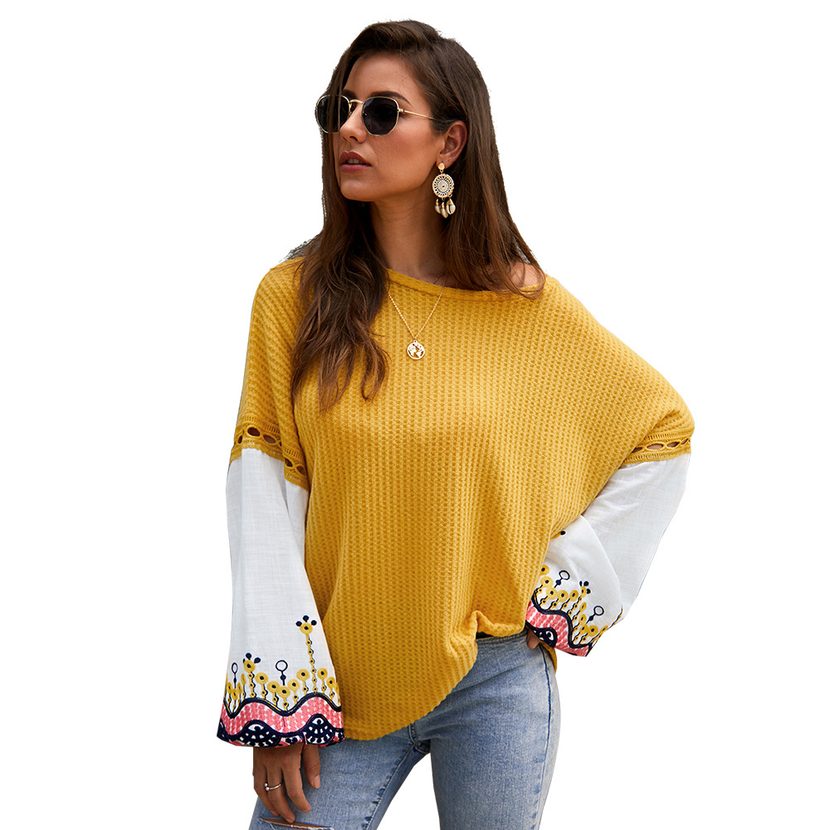 Knitted Patchwork Sweater Stylish Design Comfortable Fit Warm Fabric Autumn Winter Fashion for Women OEM Availab