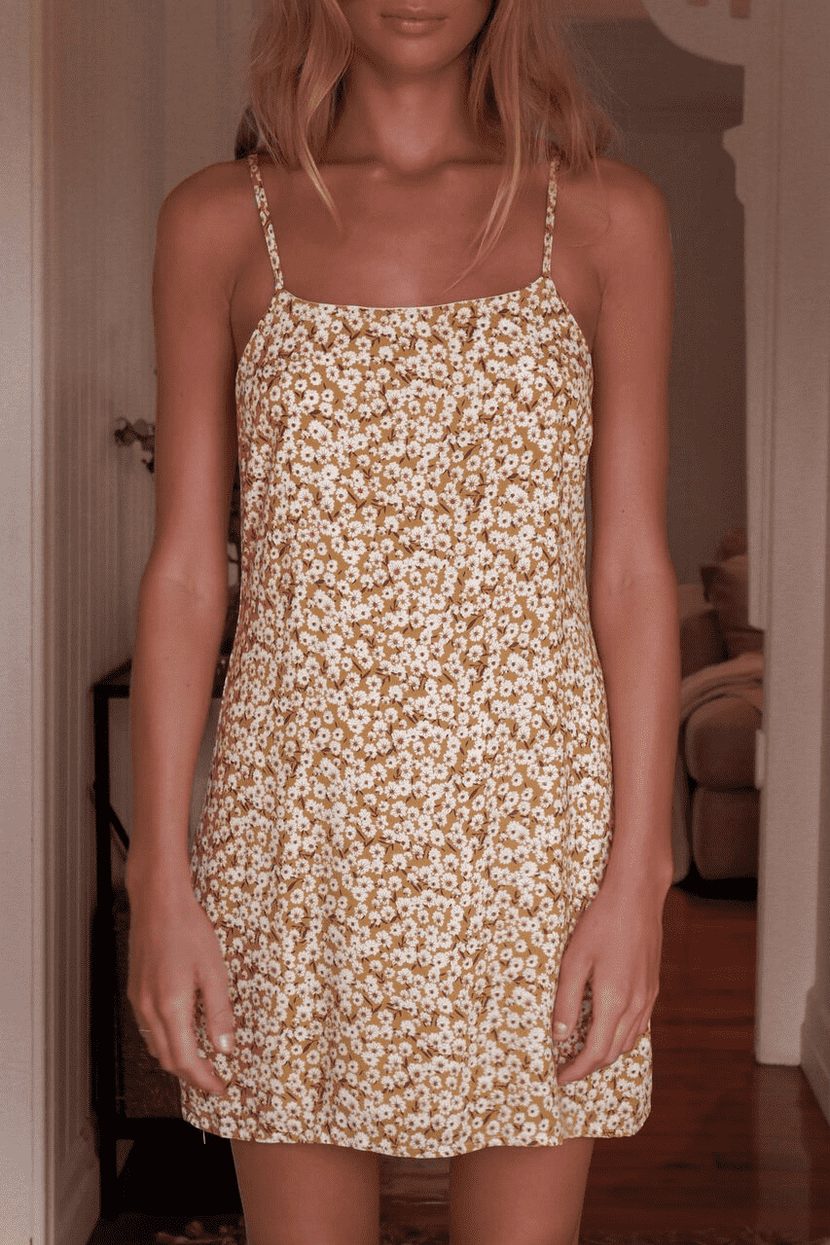 Floral A Line Dress Sleeveless Casual Lightweight Fabric Perfect for Summer Vacations Wholesale