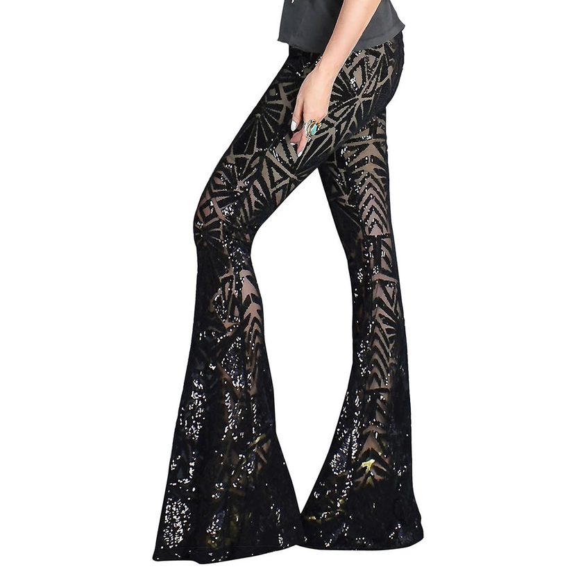 Sequin Casual Wide Leg Pants for Women Loose Fit Straight Cut Versatile Style Perfect for Autumn
