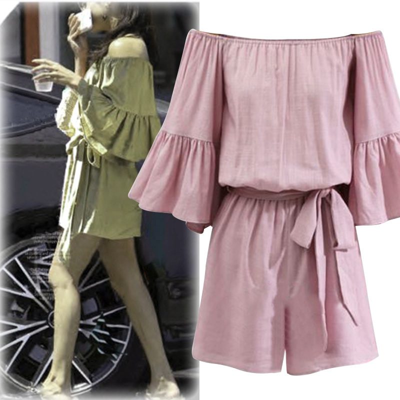 Summer Fashion Ruffled Jumpsuit Off Shoulder Plus Size Elegant Design Perfect for Parties and Ca