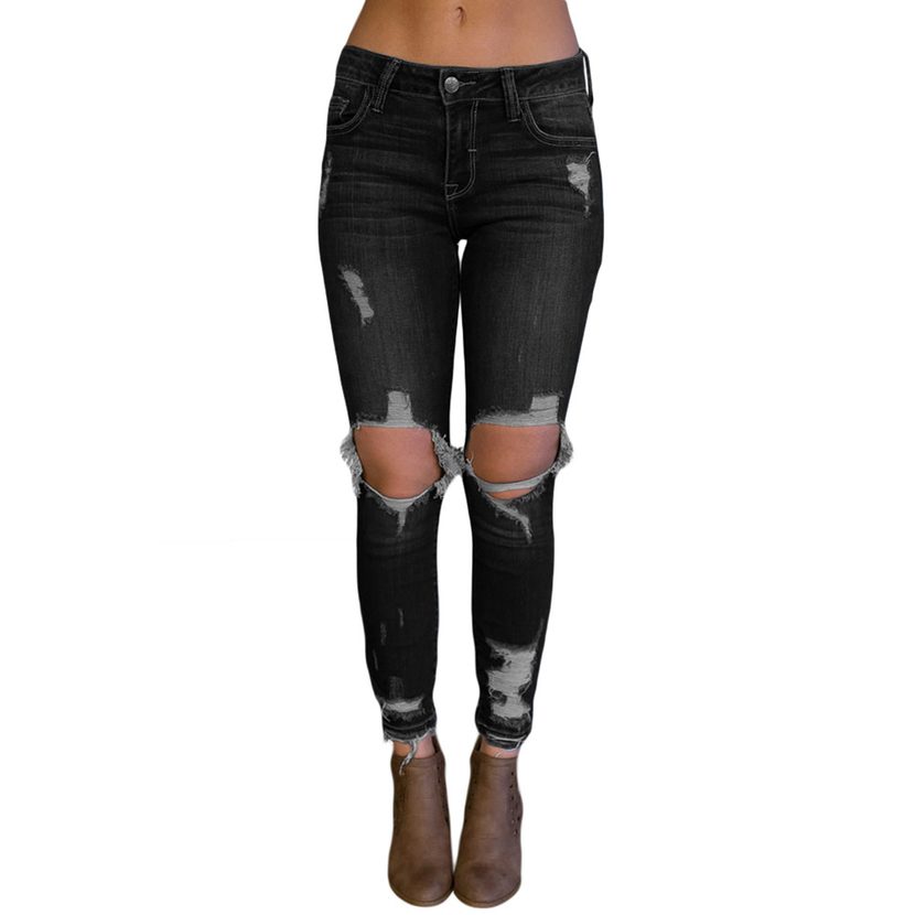 High Waisted Ripped Skinny Jeans for Women Slim Fit Winter Style Casual Wear Wholesale Available