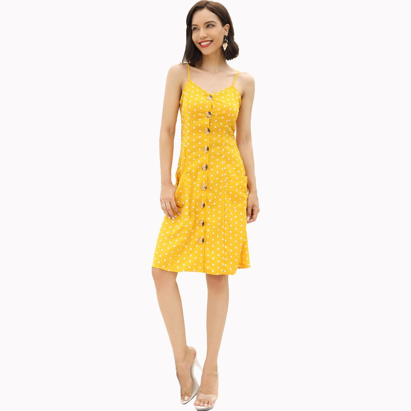 Polka Dot Slip Dress Sexy Lightweight Vacation Ready Summer Fashion for Women Wholesale Availabl