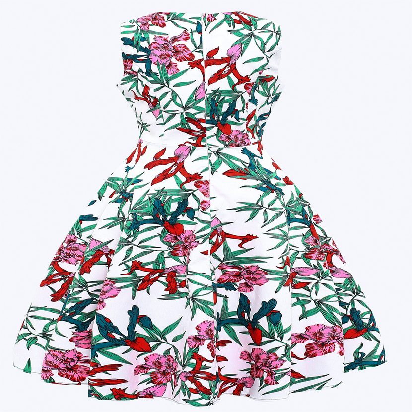 Floral Print Sleeveless V Neck Dress for Women Casual Summer Style Available in Multiple Sizes Wholesale Ready to Ship