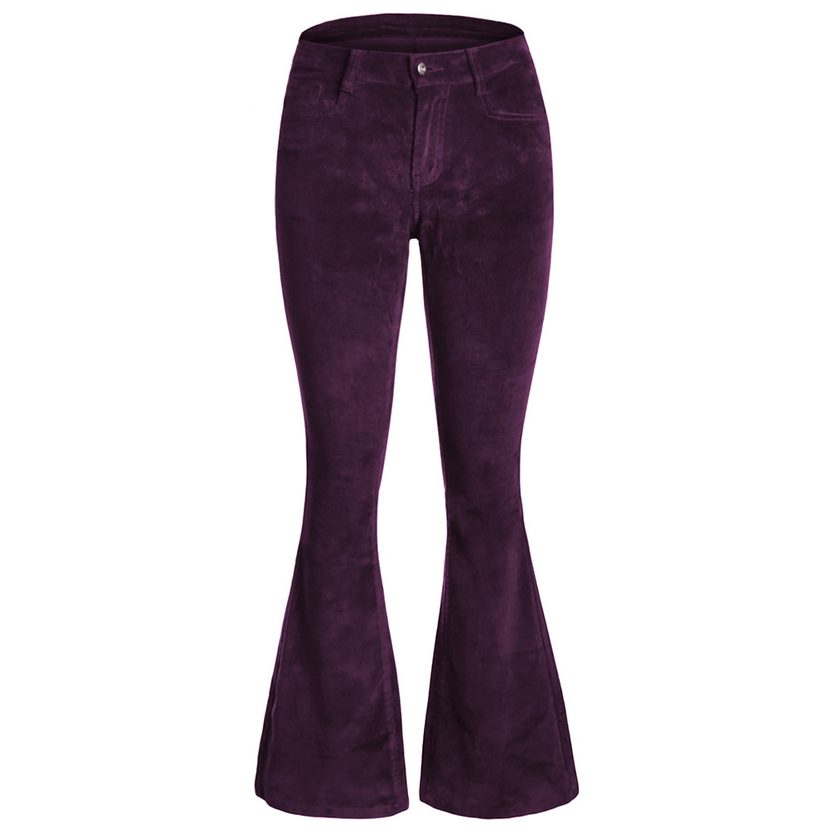 Womens High Waisted Velvet Wide Leg Pants Spring Casual Flattering Fit Slightly Flared Wholesale