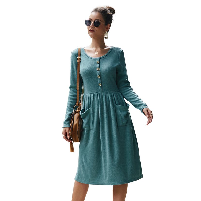 Knit Bodycon Dress for Women Autumn Winter Collection Long Sleeve Round Neck