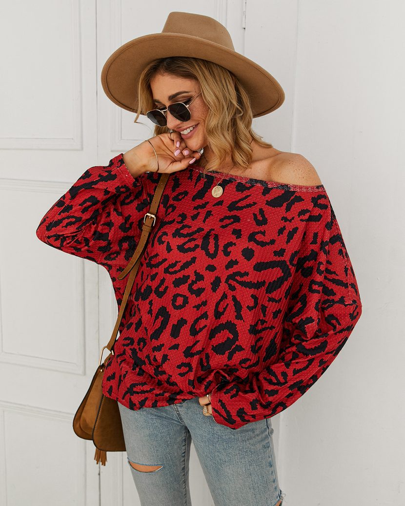 Leopard Print Sweater Original Design Elegant Style Long Sleeve Autumn Winter Wholesale Availabl