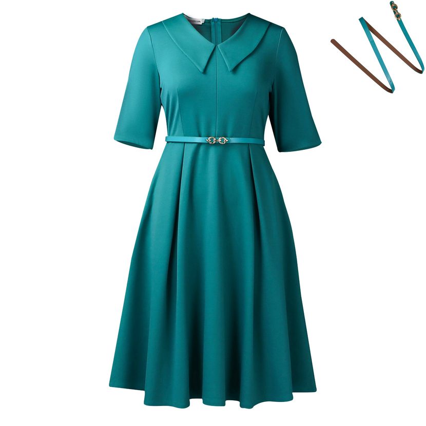 Elegant Solid Color African Dress Womens Fashion Five Quarter Sleeve Suitable for Casual or Form