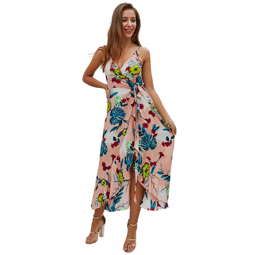 Summer Floral Print Midi Dress Original Design Sleeveless Comfortable Fabric Perfect for Casual