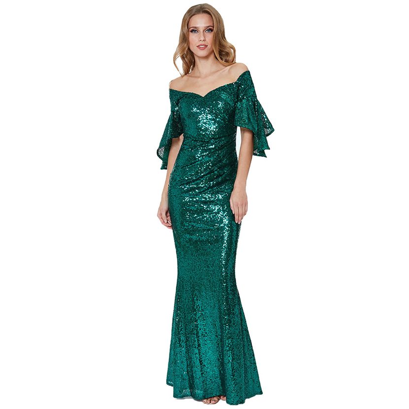 Sequin Evening Gown Elegant Long Dress Party Wear Suitable for Ball and Host Events Wholesale Av