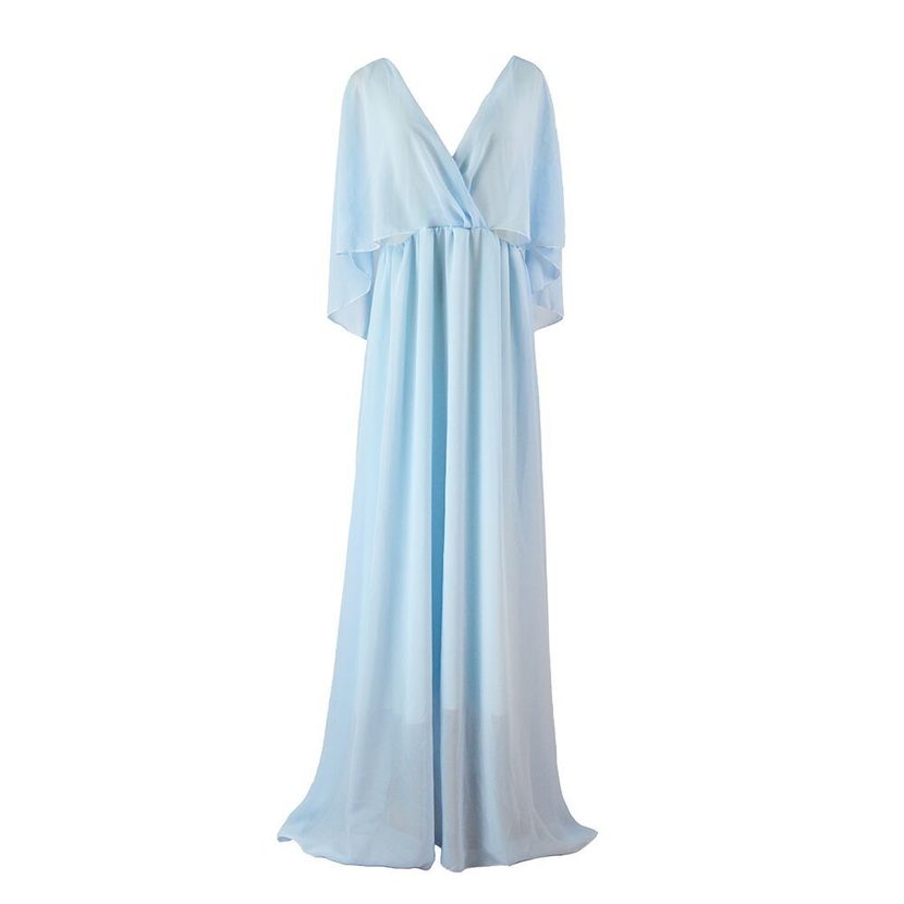 Chiffon Maxi Dress for Women Deep V Neck Backless Design Elegant Evening Wear Available in S to XL Sizes