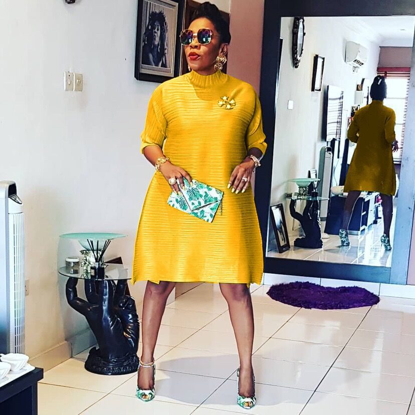 Plus Size A Line Dress for Women Solid Color High Waist Regular Sleeve Urban Style