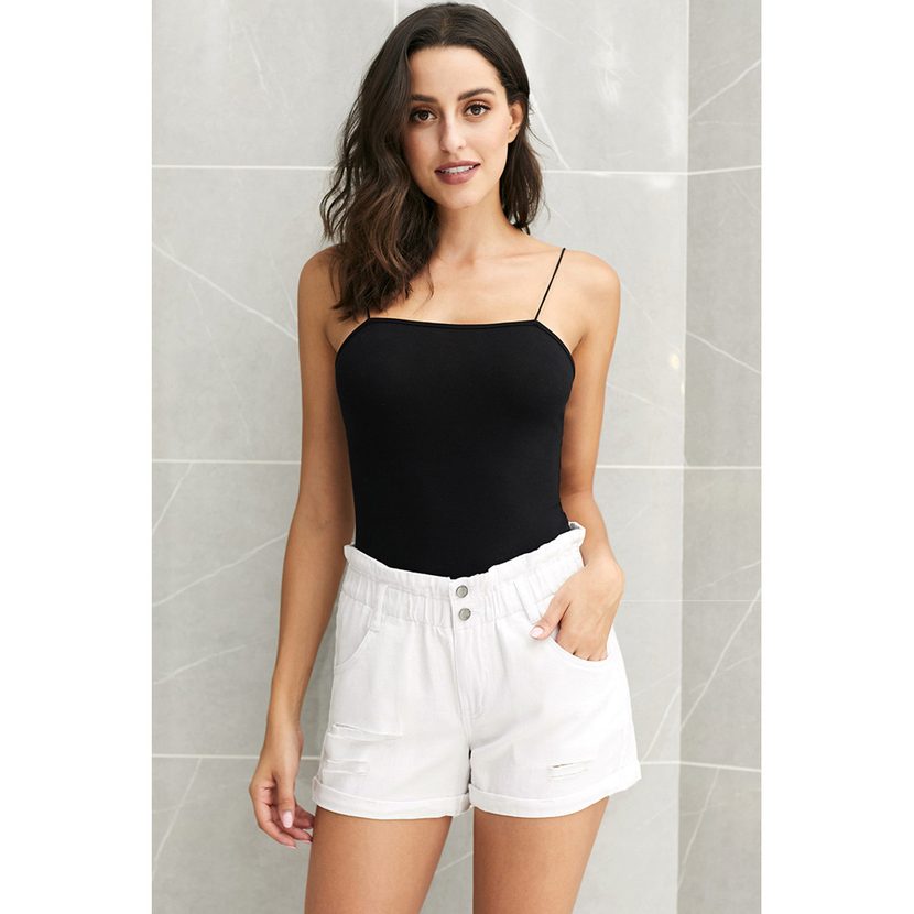 High Waist Denim Shorts for Women Loose Fit with Rolled Hem Summer Casual Wear Available in Plus Sizes Wholesale