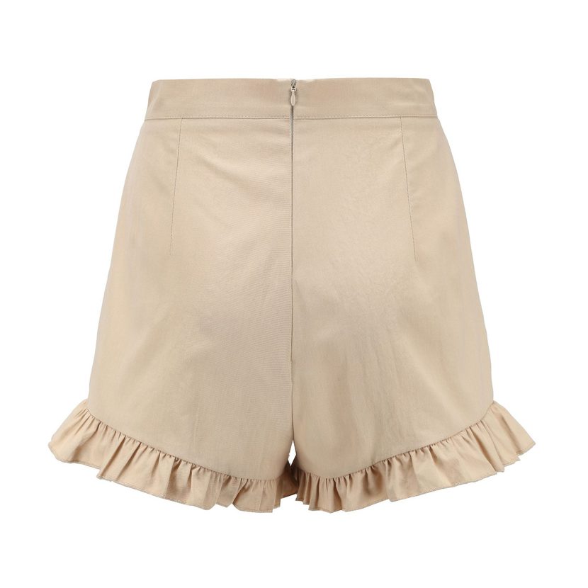 High Waisted Ruffle Hem Shorts Casual Style Comfortable Fit Womens Fashion Wholesale Available