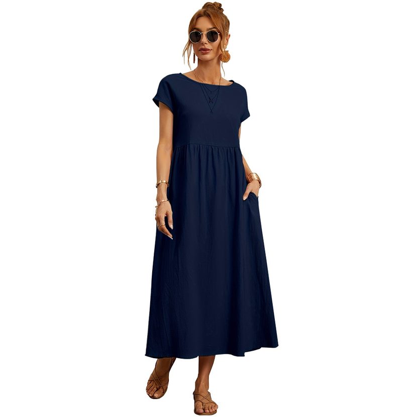 Elegant Long Casual Dress for Women Fashionable Comfortable Versatile Ideal for Home and Travel